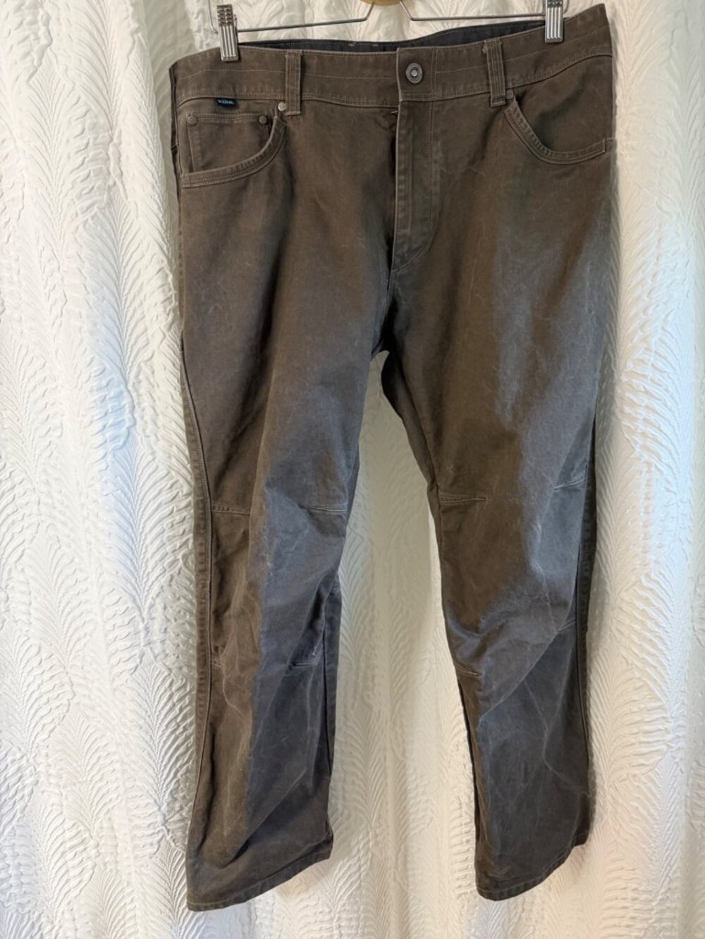 Kuhl Pants Men’s 36 x 29 Rydr Vintage Patina Dye Pants Dark Khaki Duck Rip Stop